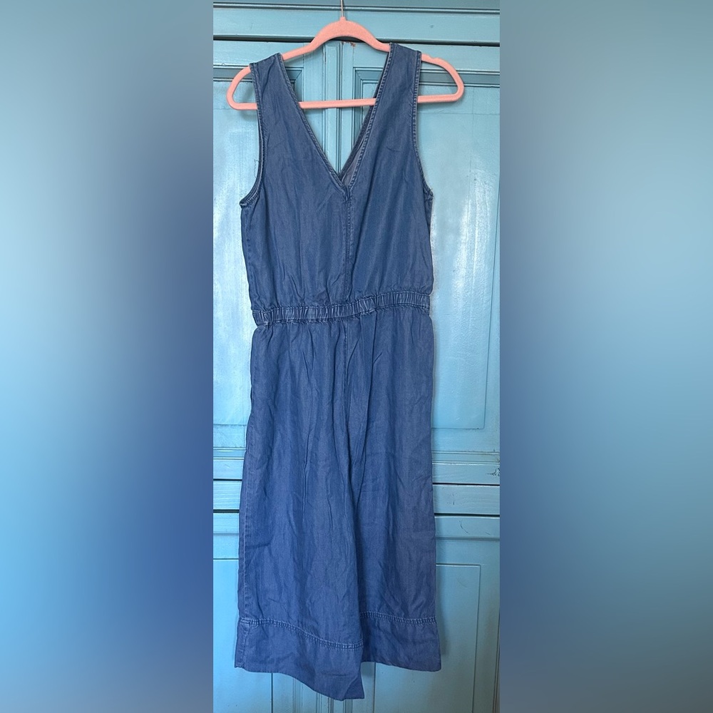 Splendid Blue Denim Sleeveless Pantsuit Jumper - Picture 4 of 6